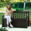 5' X 2' Keter Iceni Wood-Effect Garden Storage Bench (1.4m X 0.6m) 2 5' X 2' Keter Iceni Wood-Effect Garden Storage Bench (1.4m X 0.6m) -Garden Supplies Sales Shop 249504 keter iceni storage bench insitu3 min 1