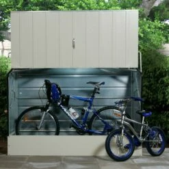 6'4 X 2'9 Trimetals Metal Bike Shed - Cream (1.95m X 0.88m)