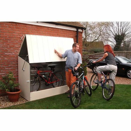 6'4 X 2'9 Trimetals Metal Bike Shed - Cream (1.95m X 0.88m) 4 6'4 X 2'9 Trimetals Metal Bike Shed - Cream (1.95m X 0.88m) - Image 2