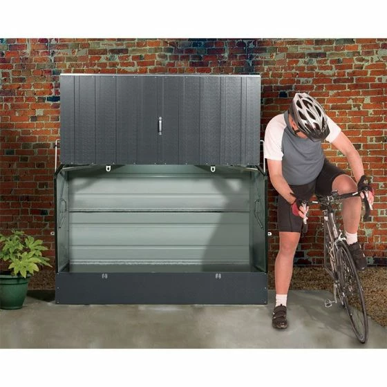 6'4 X 2'9 Trimetals Metal Bike Shed - Anthracite (1.95m X 0.88m) 6 6'4 X 2'9 Trimetals Metal Bike Shed - Anthracite (1.95m X 0.88m) - Image 4