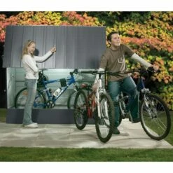 6'4 X 2'9 Trimetals Metal Bike Shed - Anthracite (1.95m X 0.88m) 11 6'4 X 2'9 Trimetals Metal Bike Shed - Anthracite (1.95m X 0.88m) -Garden Supplies Sales Shop 3130900 trimetals metal bike shed anthracite insitu4 min
