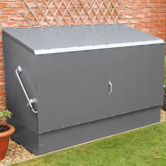 6'4 X 2'9 Trimetals Ramped Metal Bike Shed - Anthracite (1.96m X 0.89m) 5 6'4 X 2'9 Trimetals Ramped Metal Bike Shed - Anthracite (1.96m X 0.89m) - Image 3
