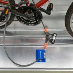 6'4 X 2'9 Trimetals Protect.a.Cycle Metal Bike Shed With Ramp - Green (1.95m X 0.88m) 16 6'4 X 2'9 Trimetals Protect.a.Cycle Metal Bike Shed With Ramp - Green (1.95m X 0.88m) -Garden Supplies Sales Shop 3133400 trimetals protect a cycle metal bike shed with ramp green close up1 min