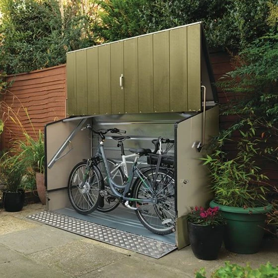 6'4 X 2'9 Trimetals Protect.a.Cycle Metal Bike Shed With Ramp - Green (1.95m X 0.88m) 3 6'4 X 2'9 Trimetals Protect.a.Cycle Metal Bike Shed With Ramp - Green (1.95m X 0.88m)