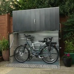 6'4 X 2'9 Trimetals Protect.a.Cycle Metal Bike Shed With Ramp - Anthracite (1.95m X 0.88m)