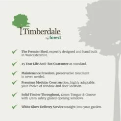 8' X 6' Forest Timberdale 25yr Guarantee Tongue & Groove Pressure Treated Pent Shed (2.5m X 2.02m) 26 8' X 6' Forest Timberdale 25yr Guarantee Tongue & Groove Pressure Treated Pent Shed (2.5m X 2.02m) -Garden Supplies Sales Shop 3timberdale usp bullet point carousel image all sites 6