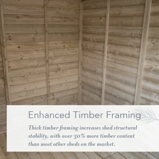 10' X 8' Forest Beckwood 25yr Guarantee Shiplap Pressure Treated Windowless Double Door Reverse Apex Wooden Shed (3.01m X 2.61m) 9 10' X 8' Forest Beckwood 25yr Guarantee Shiplap Pressure Treated Windowless Double Door Reverse Apex Wooden Shed (3.01m X 2.61m) - Image 7