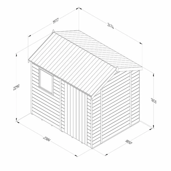 8' X 6' Forest Timberdale 25yr Guarantee Tongue & Groove Pressure Treated Reverse Apex Shed (2.47m X 1.98m) 6 8' X 6' Forest Timberdale 25yr Guarantee Tongue & Groove Pressure Treated Reverse Apex Shed (2.47m X 1.98m) - Image 4