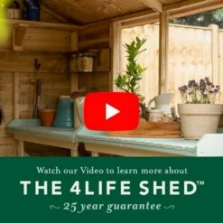 6' X 3' Forest 4Life 25yr Guarantee Overlap Pressure Treated Windowless Pent Wooden Shed (1.83m X 1.09m) -Garden Supplies Sales Shop 4life video thumbnail image 1 26