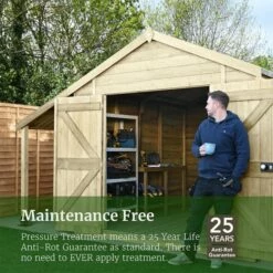 8' X 6' Forest Timberdale 25yr Guarantee Tongue & Groove Pressure Treated Reverse Apex Shed (2.47m X 1.98m) 26 8' X 6' Forest Timberdale 25yr Guarantee Tongue & Groove Pressure Treated Reverse Apex Shed (2.47m X 1.98m) -Garden Supplies Sales Shop 5 timberdale maintenance freedom image 3