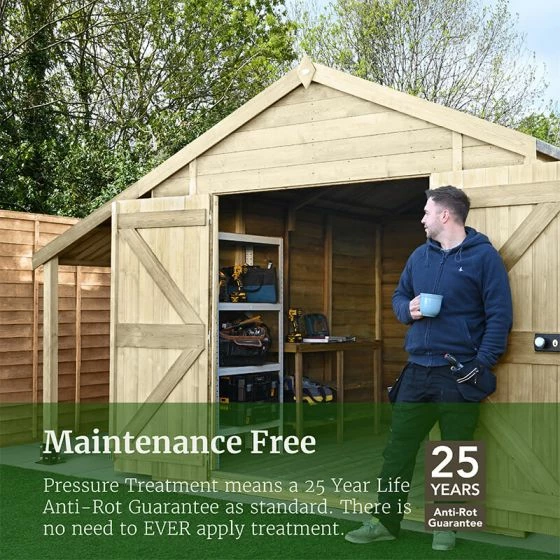 8' X 6' Forest Timberdale 25yr Guarantee Tongue & Groove Pressure Treated Reverse Apex Shed (2.47m X 1.98m) 7 8' X 6' Forest Timberdale 25yr Guarantee Tongue & Groove Pressure Treated Reverse Apex Shed (2.47m X 1.98m) - Image 5