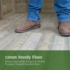 8' X 6' Forest Timberdale 25yr Guarantee Tongue & Groove Pressure Treated Reverse Apex Shed (2.47m X 1.98m) 27 8' X 6' Forest Timberdale 25yr Guarantee Tongue & Groove Pressure Treated Reverse Apex Shed (2.47m X 1.98m) -Garden Supplies Sales Shop 6 fg timberdale usps 08 sturdy floor 3