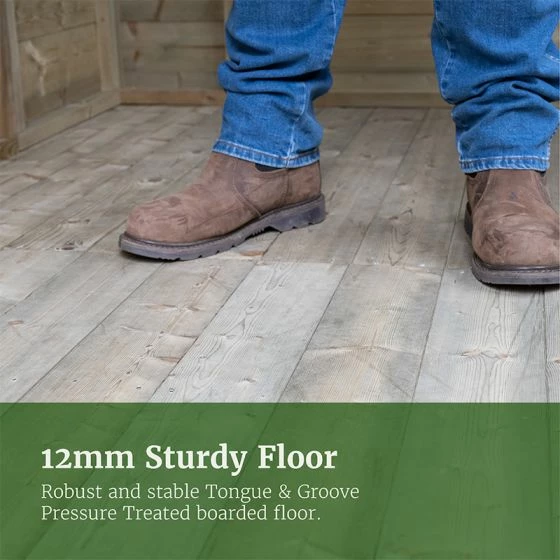 8' X 6' Forest Timberdale 25yr Guarantee Tongue & Groove Pressure Treated Reverse Apex Shed (2.47m X 1.98m) 8 8' X 6' Forest Timberdale 25yr Guarantee Tongue & Groove Pressure Treated Reverse Apex Shed (2.47m X 1.98m) - Image 6