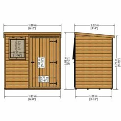 6' X 4' Traditional Standard Shiplap Pent Wooden Shed (1.83m X 1.22m) 21 6' X 4' Traditional Standard Shiplap Pent Wooden Shed (1.83m X 1.22m) -Garden Supplies Sales Shop 6x4 pent 1828 x 1197 min