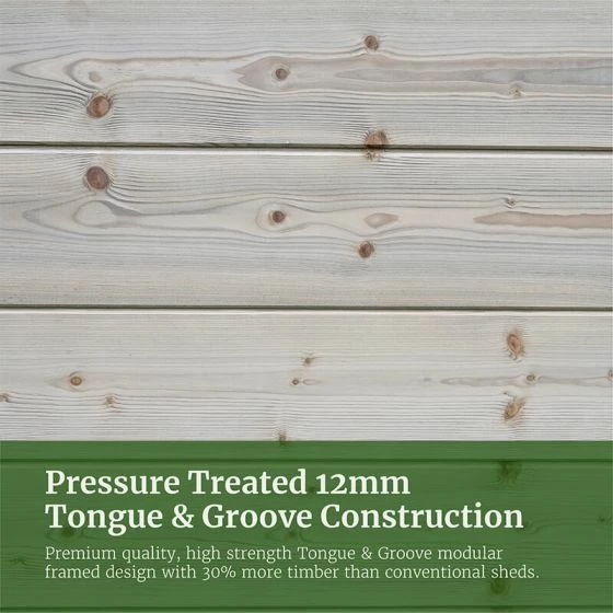 8' X 6' Forest Timberdale 25yr Guarantee Tongue & Groove Pressure Treated Pent Shed (2.5m X 2.02m) 10 8' X 6' Forest Timberdale 25yr Guarantee Tongue & Groove Pressure Treated Pent Shed (2.5m X 2.02m) - Image 8