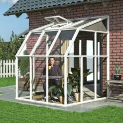 6'x6' Palram Canopia Rion White Lean To Sun Room (1.8x1.8m)