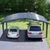 16' X 19' Palram Canopia Arizona Wave Grey Metal Double Carport (4.95m X 5.78m) 2 16' X 19' Palram Canopia Arizona Wave Grey Metal Double Carport (4.95m X 5.78m) -Garden Supplies Sales Shop 704951 16x19 palram arizona wave double carport insitu1 min 1