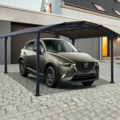 12' X 15' Palram Canopia Arcadia 4300 Grey Metal Carport (3.59m X 4.3m)