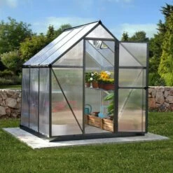 6' X 6' Palram Canopia Mythos Grey Greenhouse (1.85m X 1.86m)