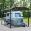 12' X 16' Palram Canopia Arcadia Alpine 5000 Grey Metal Carport (3.59m X 5.02m) 1 12' X 16' Palram Canopia Arcadia Alpine 5000 Grey Metal Carport (3.59m X 5.02m) -Garden Supplies Sales Shop 705913 carport arcadia alpine 5000 grey insitu min 1