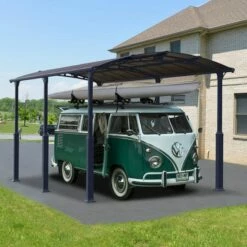 12' X 21' Palram Canopia Arcadia Alpine 6400 Grey Metal Carport (3.59m X 6.44m)