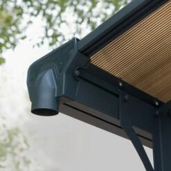 12' X 28' Palram Canopia Arcadia Alpine 8500 Grey Metal Carport (3.59m X 8.58m) 21 12' X 28' Palram Canopia Arcadia Alpine 8500 Grey Metal Carport (3.59m X 8.58m) -Garden Supplies Sales Shop 705915 carport arcadia alpine 8500 grey close up3 min 1