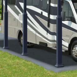 12' X 28' Palram Canopia Arcadia Alpine 8500 Grey Metal Carport (3.59m X 8.58m) 23 12' X 28' Palram Canopia Arcadia Alpine 8500 Grey Metal Carport (3.59m X 8.58m) -Garden Supplies Sales Shop 705915 carport arcadia alpine 8500 grey close up5 min 1