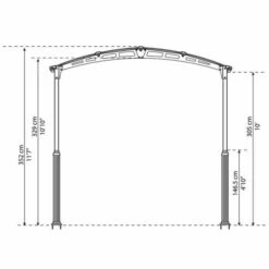 12' X 28' Palram Canopia Arcadia Alpine 8500 Grey Metal Carport (3.59m X 8.58m) 17 12' X 28' Palram Canopia Arcadia Alpine 8500 Grey Metal Carport (3.59m X 8.58m) -Garden Supplies Sales Shop 705915 carport arcadia alpine 8500 grey drawing3 min 1