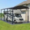 12' X 28' Palram Canopia Arcadia Alpine 8500 Grey Metal Carport (3.59m X 8.58m) 2 12' X 28' Palram Canopia Arcadia Alpine 8500 Grey Metal Carport (3.59m X 8.58m) -Garden Supplies Sales Shop 705915 carport arcadia alpine 8500 grey insitu min 1