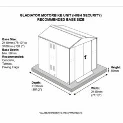 7'4 X 8'11 Asgard Gladiator Motorbike Garage (2.24m X 2.72m) 27 7'4 X 8'11 Asgard Gladiator Motorbike Garage (2.24m X 2.72m) -Garden Supplies Sales Shop asgglamot asgard gladiator motorbike metal garage drawing3 min 1
