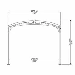 16'x10' (4.8x3m) Palram Canopia Grey Carport Atlas 5000 14 16'x10' (4.8x3m) Palram Canopia Grey Carport Atlas 5000 -Garden Supplies Sales Shop atlas 5000 carport front