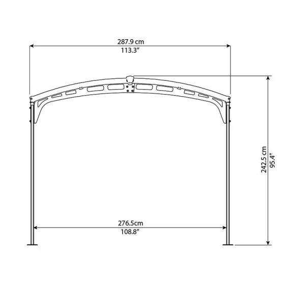 16'x10' (4.8x3m) Palram Canopia Grey Carport Atlas 5000 6 16'x10' (4.8x3m) Palram Canopia Grey Carport Atlas 5000 - Image 4