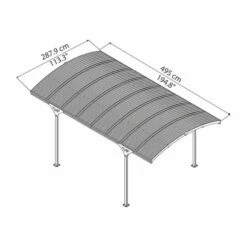 16'x10' (4.8x3m) Palram Canopia Grey Carport Atlas 5000 15 16'x10' (4.8x3m) Palram Canopia Grey Carport Atlas 5000 -Garden Supplies Sales Shop atlas 5000 carport iso