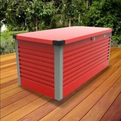 4'x2'5 (1.2x0.75m) Trimetals Red Protect.a.box - Premium Metal Garden Storage