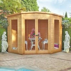 8x8 Shire Barclay Corner Wooden Summer House 25 8x8 Shire Barclay Corner Wooden Summer House -Garden Supplies Sales Shop barc0808dsl 02