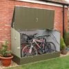 6' X 3' (1.96x0.89m) Trimetals Green Metal Bicycle Store - Garden Bike Storage
