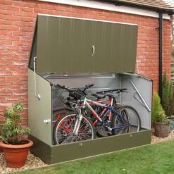 6' X 3' (1.96x0.89m) Trimetals Green Metal Bicycle Store - Garden Bike Storage