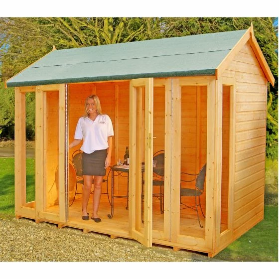 10'3x6'5 Shire Blenheim Wooden Summer House With Bi-Fold Doors 3 10'3x6'5 Shire Blenheim Wooden Summer House With Bi-Fold Doors