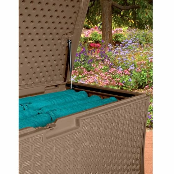 4' X 2' (1.46 X 0.73m) Suncast Resin Wicker Deck Box & Plastic Garden Storage 4 4' X 2' (1.46 X 0.73m) Suncast Resin Wicker Deck Box & Plastic Garden Storage - Image 2
