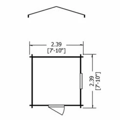 Shire Danbury 2.5m X 2.4m Log Cabin Shed (19mm) 19 Shire Danbury 2.5m X 2.4m Log Cabin Shed (19mm) -Garden Supplies Sales Shop danb0808l19 1aa danbury lc shed drawing2 min