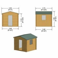 Shire Danbury 2.8m X 2.7m Log Cabin Shed (19mm) 13 Shire Danbury 2.8m X 2.7m Log Cabin Shed (19mm) -Garden Supplies Sales Shop danb0909l19 1aa danbury lc shed drawing1 min