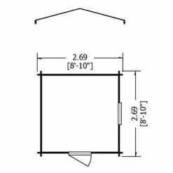 Shire Danbury 2.8m X 2.7m Log Cabin Shed (19mm) 19 Shire Danbury 2.8m X 2.7m Log Cabin Shed (19mm) -Garden Supplies Sales Shop danb0909l19 1aa danbury lc shed drawing2 min