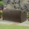 4' X 2' (1.27 X 0.65m) Suncast Resin Wicker Deck Box - Plastic Garden Storage