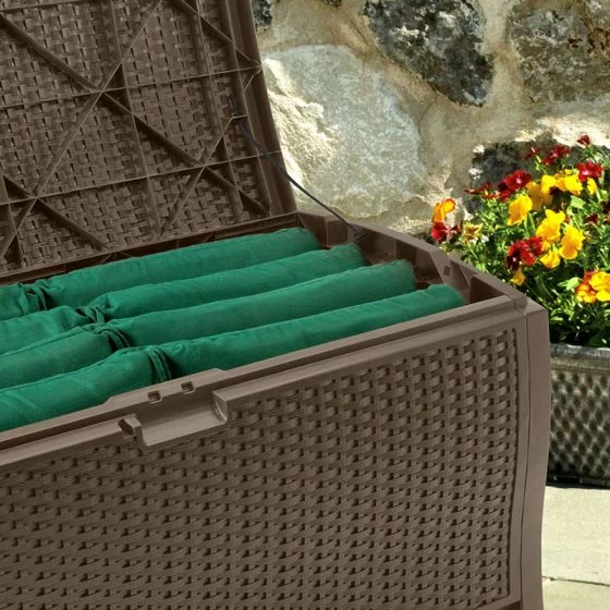 4' X 2' (1.27 X 0.65m) Suncast Resin Wicker Deck Box - Plastic Garden Storage 5 4' X 2' (1.27 X 0.65m) Suncast Resin Wicker Deck Box - Plastic Garden Storage - Image 3