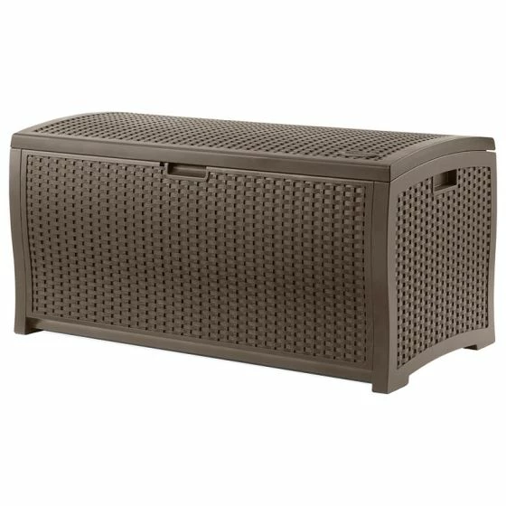 4' X 2' (1.27 X 0.65m) Suncast Resin Wicker Deck Box - Plastic Garden Storage 6 4' X 2' (1.27 X 0.65m) Suncast Resin Wicker Deck Box - Plastic Garden Storage - Image 4