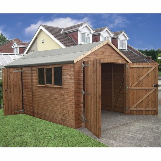 14' X 12' Traditional Deluxe Shiplap Wooden Garage / Workshop Shed (4.28m X 3.66m) 4 14' X 12' Traditional Deluxe Shiplap Wooden Garage / Workshop Shed (4.28m X 3.66m) - Image 2