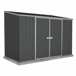 10' X 5' Absco Space Saver Double Door Metal Shed - Dark Grey (3m X 1.52m)