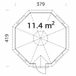 Palmako Eva 3.8m X 3.8m Corner Log Cabin BBQ Hut - Barbecue Hut (44mm) 12 Palmako Eva 3.8m X 3.8m Corner Log Cabin BBQ Hut - Barbecue Hut (44mm) -Garden Supplies Sales Shop eva 11.4 m2 pp 1