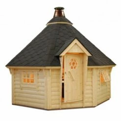 Palmako Eva 3.3m X 3.3m Corner Log Cabin BBQ Hut - Barbecue Hut (44mm) 16 Palmako Eva 3.3m X 3.3m Corner Log Cabin BBQ Hut - Barbecue Hut (44mm) -Garden Supplies Sales Shop eva 11.4 m2 white
