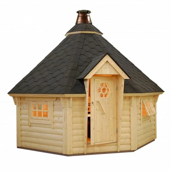Palmako Eva 3.3m X 3.3m Corner Log Cabin BBQ Hut - Barbecue Hut (44mm) 8 Palmako Eva 3.3m X 3.3m Corner Log Cabin BBQ Hut - Barbecue Hut (44mm) - Image 6